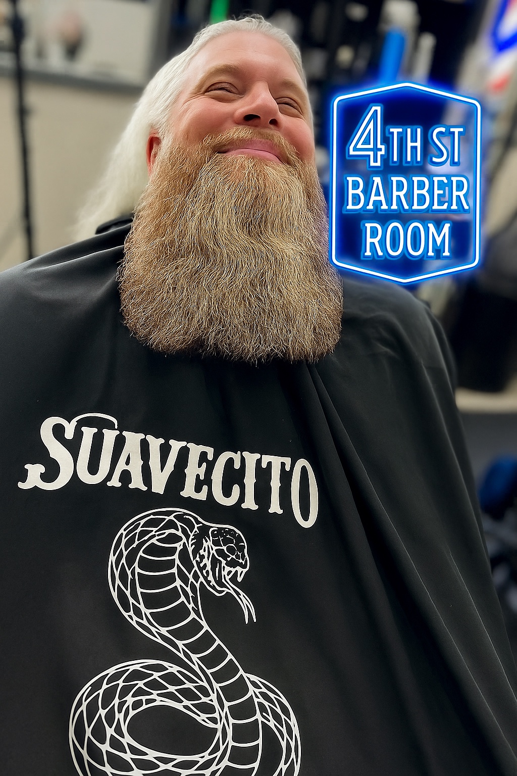 Freshly groomed beard at 4th St Barber Room